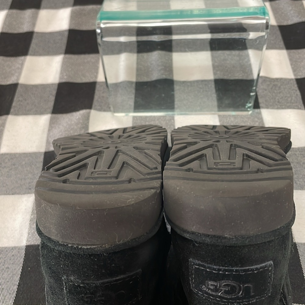 Ugg Classic Unlined Mini Perf Black Suede Leather Boots Womens Size 7 Perforated - Picture 6 of 12